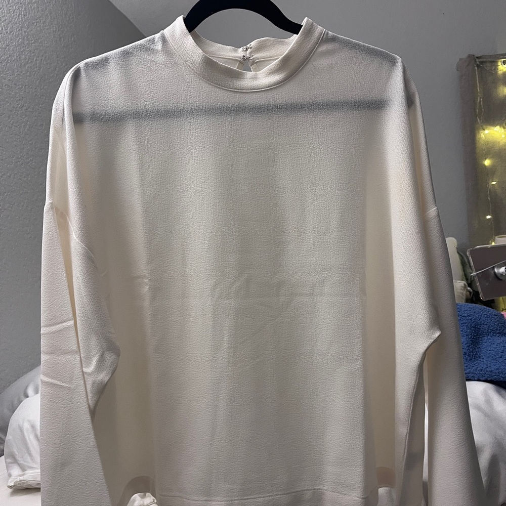 Cream Long Sleeve Top